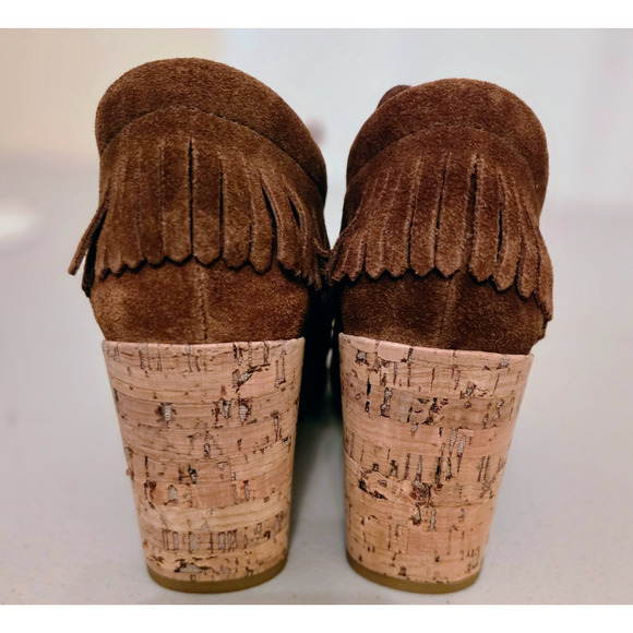 TORY BURCH HUNTINGTON EMBROIDERED FRINGE SUEDE BOOTIE LACE Size 6 - Picture 8 of 15